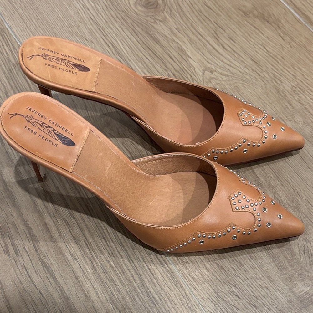 Jeffrey Campbell X Free People Skylar Studded Heels in Tan BRAND NEW